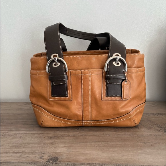Coach Handbags - Coach SoHo Satchel Tan & Brown Leather Purse Bag Handbag